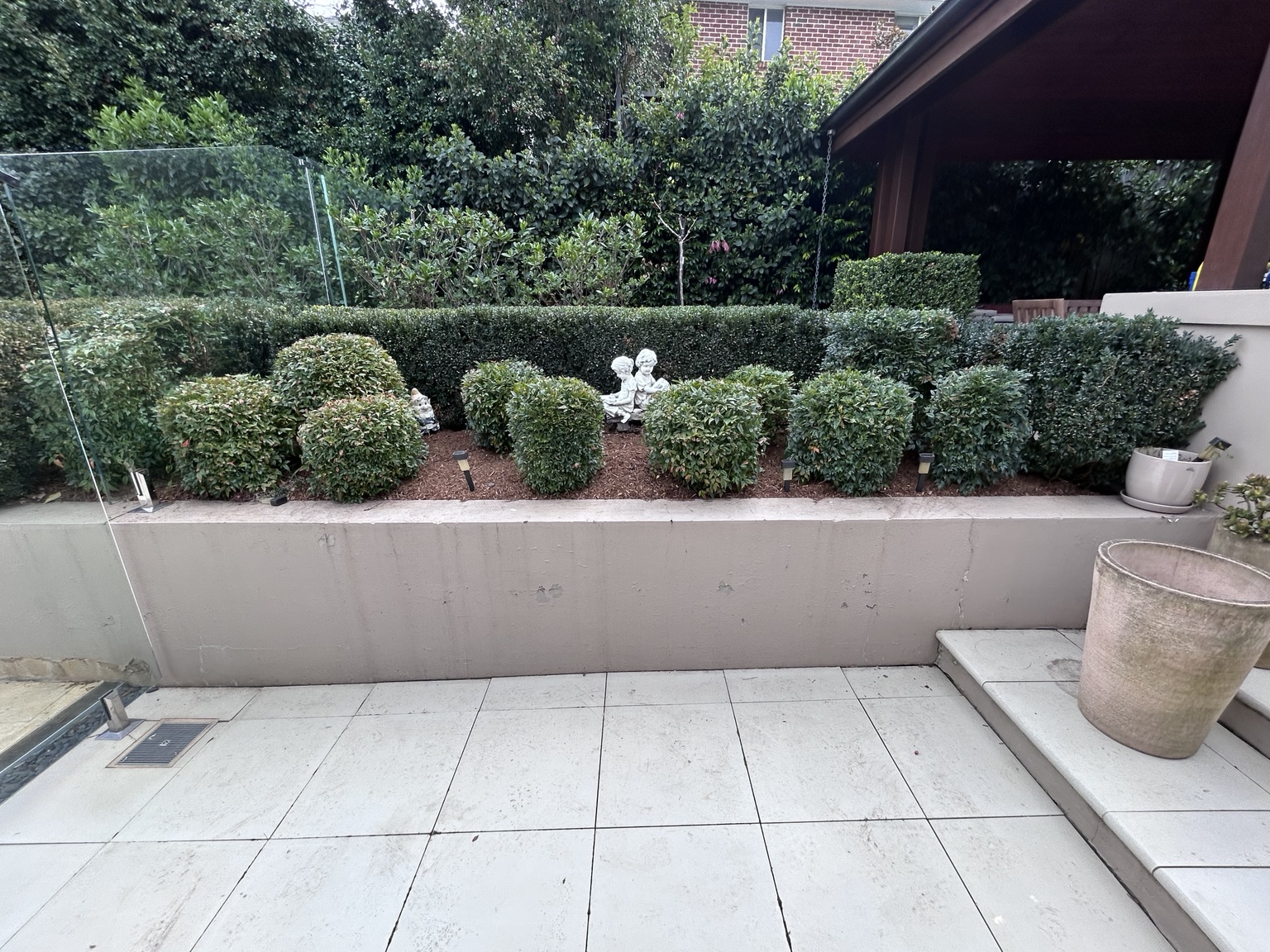 Maintained hedges and formal garden